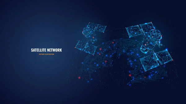 Abstracte satellieten en de aarde als netwerkconcept — Stockvector