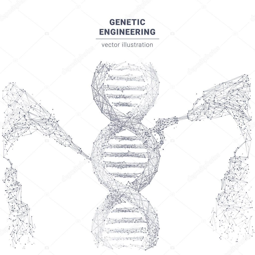 Abstract wireframe of genetic engineering concept