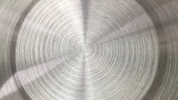 Superficie Acero Inoxidable Que Pule Una Superficie Curva Circular Rayada — Foto de Stock