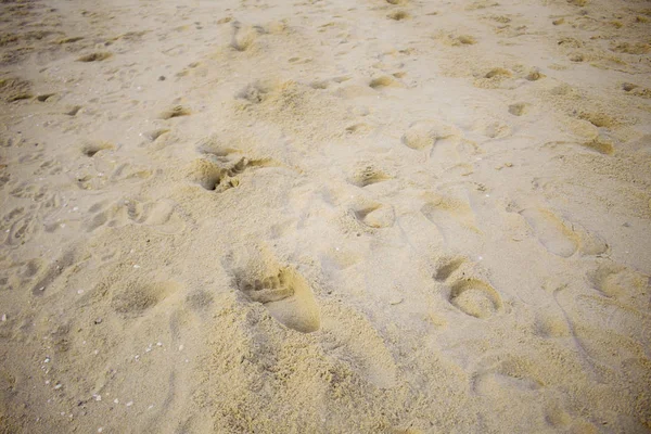 Sand Footprints Beach Background — Stock Photo, Image