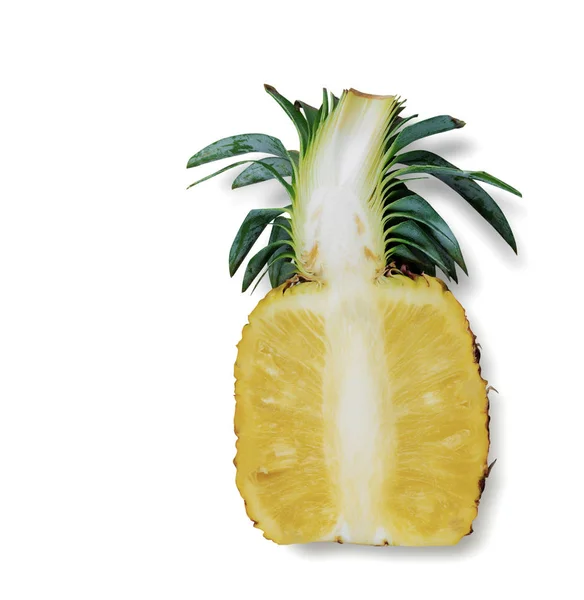 Pineapple Cut Half White Background — Stock Photo, Image