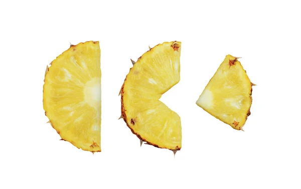 Pineapple Pieces White Background — Stock Photo, Image