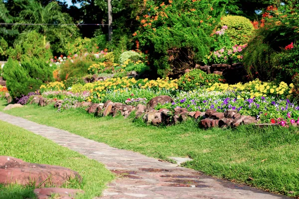 Pathway Flower Garden — Stock Photo, Image