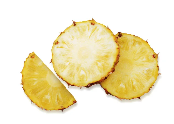 Pineapple Cut Slices White Background — Stock Photo, Image