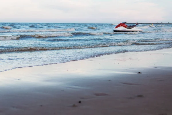 Sandstrand Och Båt Havet Sommaren — Stockfoto