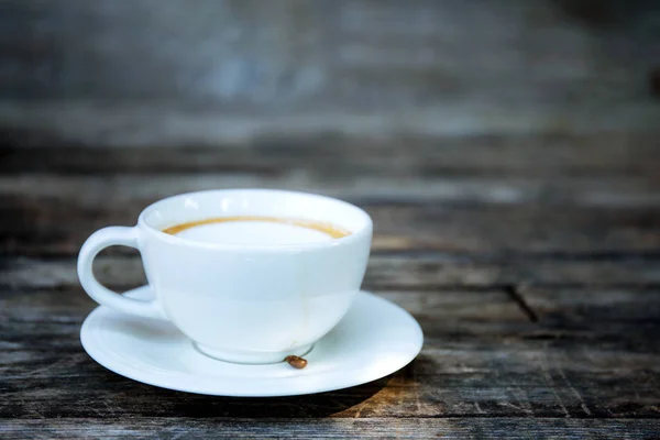 Koffiecup Houten Tafel Met Achtergrond — Stockfoto