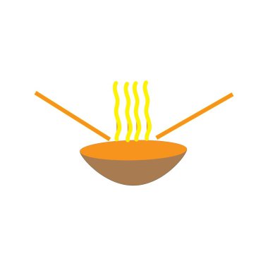 Erişte kasesi logosu tasarımı vektör ilüstrasyon şablonu