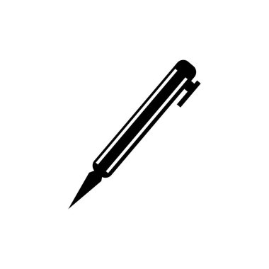 Kalem logosu çizim vektörü düz tasarım