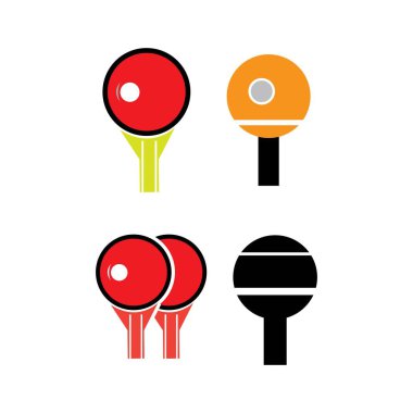 ping pong simge tasarımı ilüstrasyon vektör şablonu