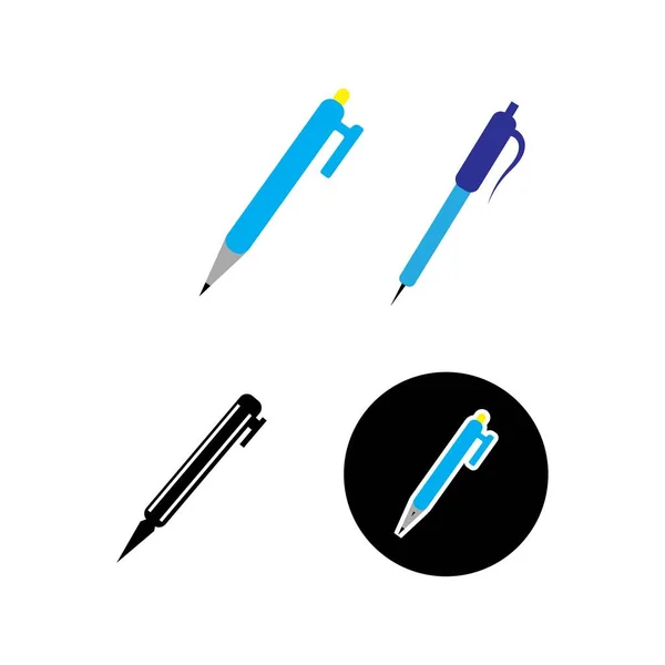 Ілюстрація Логотипу Перо Векторний Плоский Дизайн — стоковий вектор