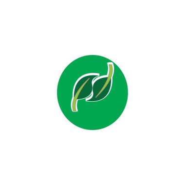 Yaprak logo tasarımı vektör ilüstrasyon şablonu