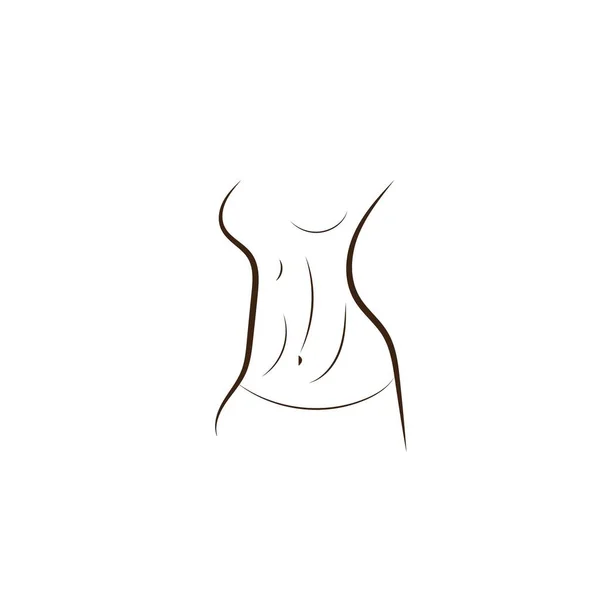 Kropp Kvinna Ilustration Design Vektor Ikon Templat — Stock vektor