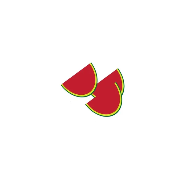 Wassermelone Vektor Design Illustration Symbol Logo Templat — Stockvektor