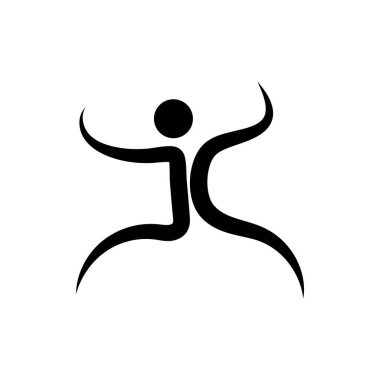 Sağlıklı insanlar logo ikonu tasarım ilüstrasyon şablonu