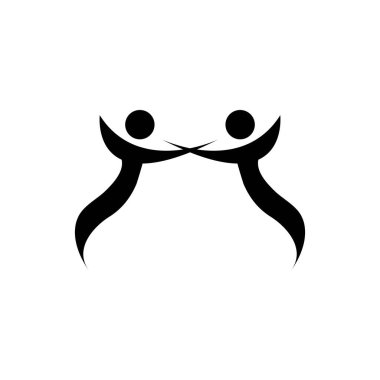 Sağlıklı insanlar logo ikonu tasarım ilüstrasyon şablonu