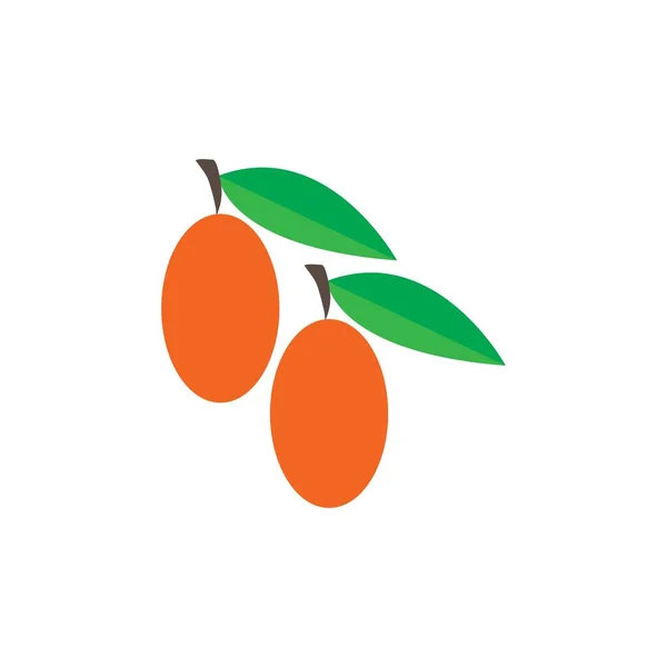 Plantilla Vector Diseño Plano Logo Mango — Vector de stock