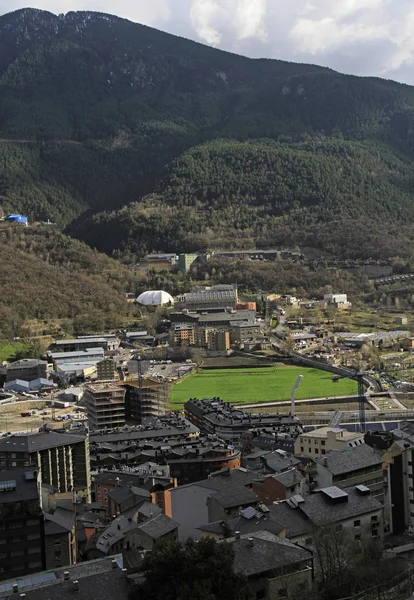 Pohled Andorra Vella Hlavního Města Andorry — Stock fotografie