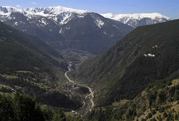 Vista Incrível Mirador Roc Del Quer Andorra — Fotografia de Stock