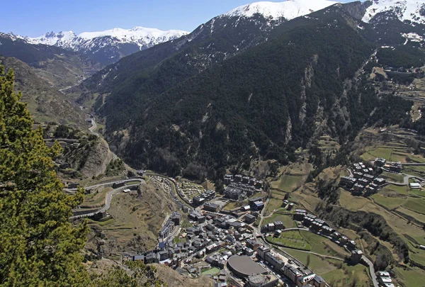 Vista Incrível Mirador Roc Del Quer Andorra — Fotografia de Stock