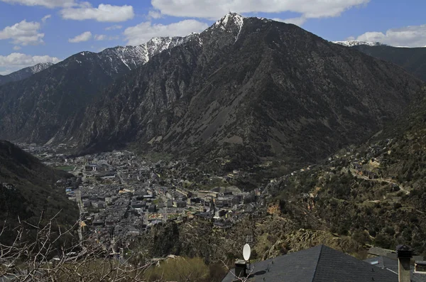 Pohled Andorra Vella Hlavního Města Andorry — Stock fotografie