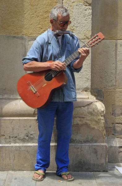 Gibraltar Great Britain Mai 2015 Busker Street Gibraltar British Territory — Stockfoto