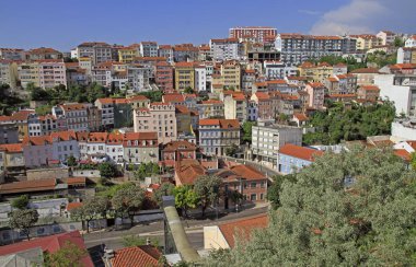 Şehrin Coimbra Portekiz üstten görünüm