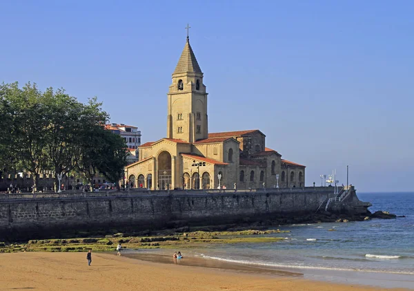 Gijon Spanien Mai 2018 Strand Von San Lorenzo Bei Gijon — Stockfoto