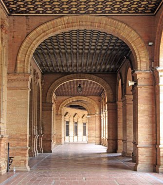 Plaza de Espana Seville, İspanya mimari ensamble kemerler