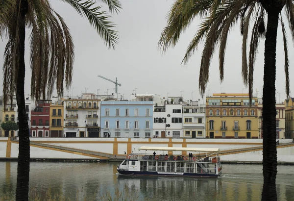 Panoráma Města Řekou Guadalquivir Seville Španělsko — Stock fotografie