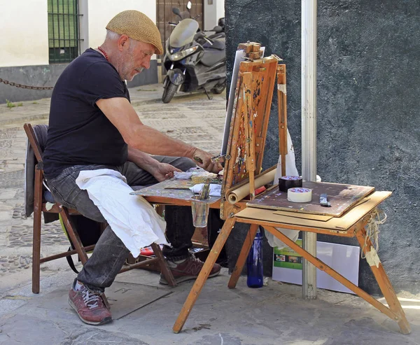 Sevilla España Mayo 2018 Pintor Callejero Trabajando Las Calles Sevilla —  Fotos de Stock