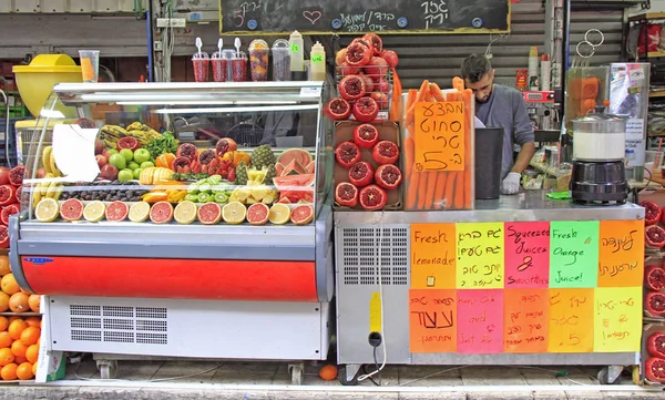Tel Aviv Israel November 2017 Man Sells Fruits Carmel Market — Stock Photo, Image