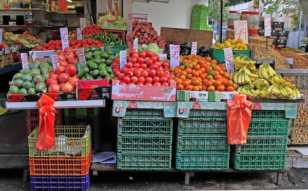 Tel Aviv Israel Noviembre 2017 Puesto Con Frutas Mercado Carmel —  Fotos de Stock