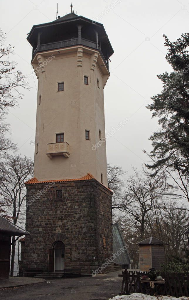 Diana watchtower in spa town Karlovy Vary
