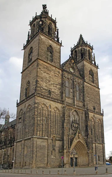 Vista Catedral Ciudad Magdeburgo Alemania —  Fotos de Stock