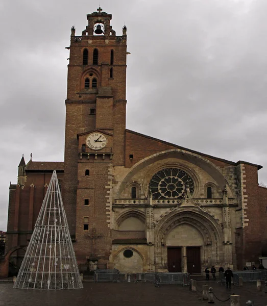 Katedrála Saint Etienne Francouzském Městě Toulouse — Stock fotografie