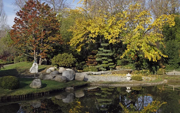 Ogród Japoński Parku Miejskim Toulouse Francji — Zdjęcie stockowe