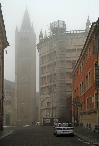 Parma Italië December 2018 Uitzicht Toren Van Kathedraal Baptisterium Parma — Stockfoto