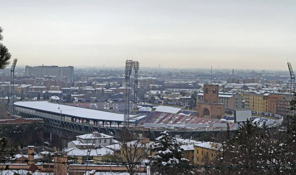 Bologna, İtalya - 17 Aralık 2018: Stadio Renato Dall'Ara bir çok amaçlı İtalyan şehri Bologna stadyumudur. Bu fotoğrafı yer ücretsiz erişimine açık yapıldı