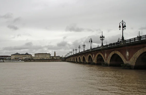 Pont Pierre Bordeaux Fransa Eski Taşlı Köprüdür — Stok fotoğraf