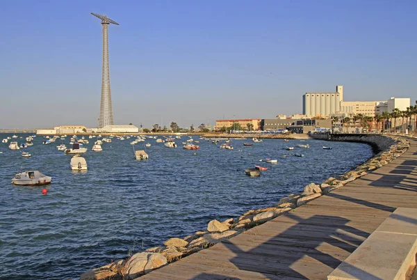 Electric tower in the bay of Cadiz — Stock Photo, Image