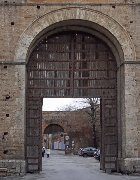 Siena Italien Dezember 2018 Die Porta Dei Pispini Oder Tor — Stockfoto