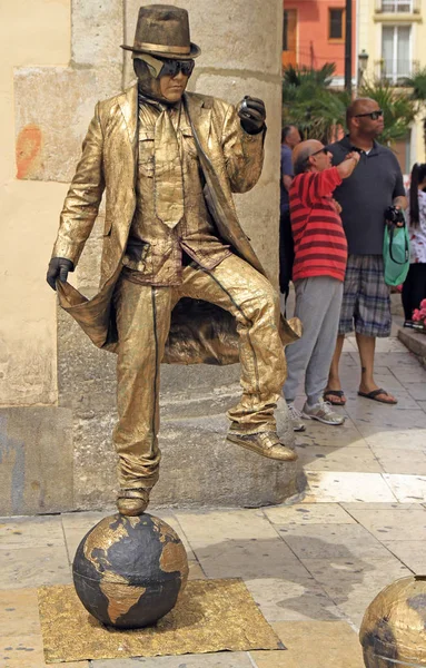 Valencia España Abril 2018 Artista Callejero Ciudad Española Valencia —  Fotos de Stock