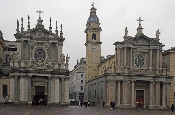 Перегляд Piazza San Carlo в Туріні (Італія) — стокове фото