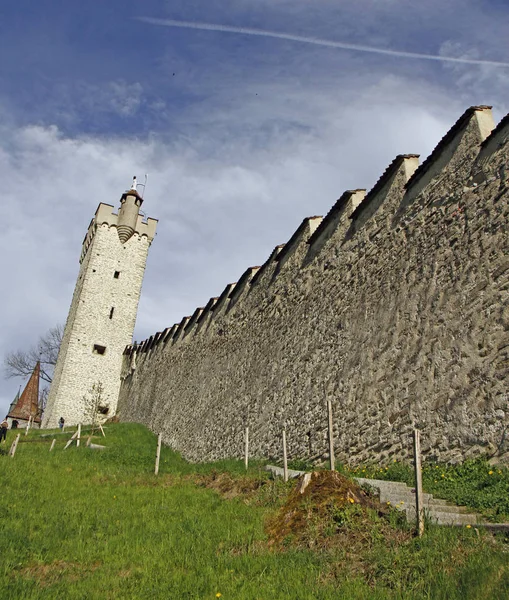 Part of Musegg Wall in city Luzern — Stock Photo, Image