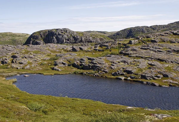 Paisaje paisaje pueblo cercano Teriberka en la región de Murmansk —  Fotos de Stock