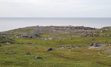 Teriberka yakınlarındaki Barents Denizi kıyısında Sovyet zaman topçu