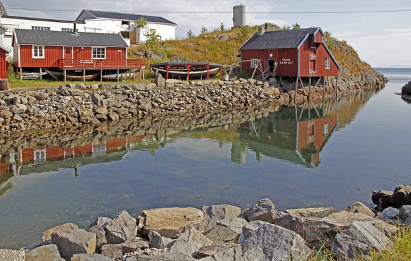 Vista da aldeia piscatória A na Noruega — Fotografia de Stock