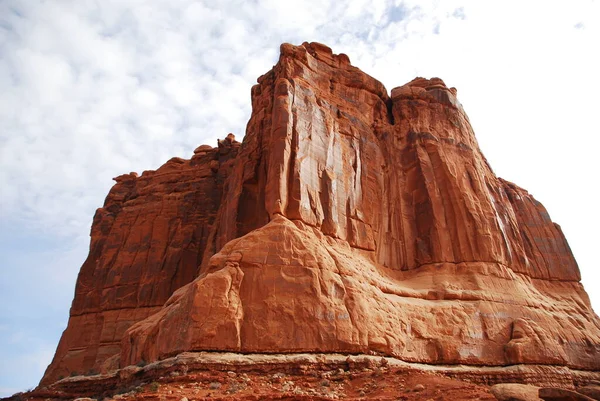 Red stone cliff at desert