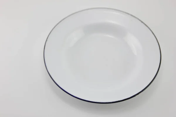 White Zinc Bowl Placed White Background — Stock Photo, Image