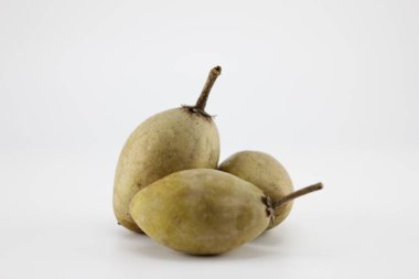 Sapodilla beyaz arkaplan taktı.